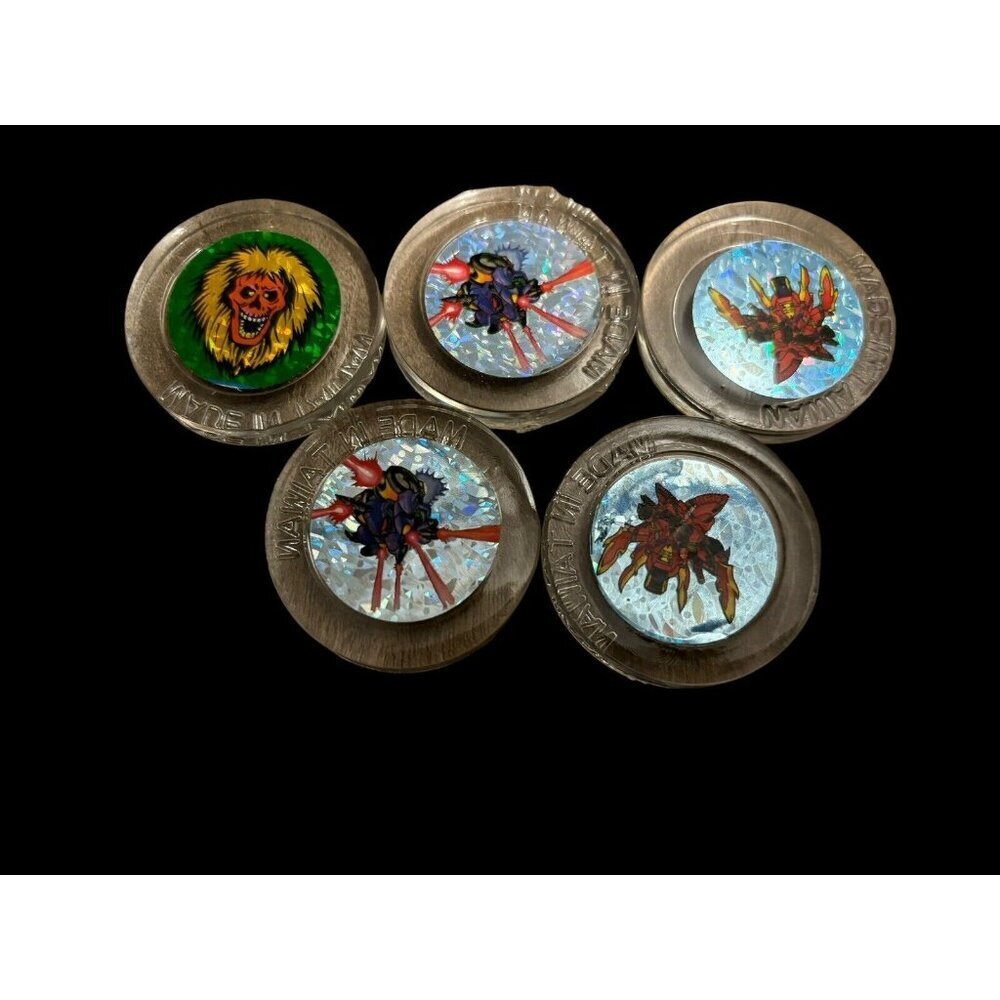 Vintage Lot Of 5 POG Slammers - Metallic Plastic